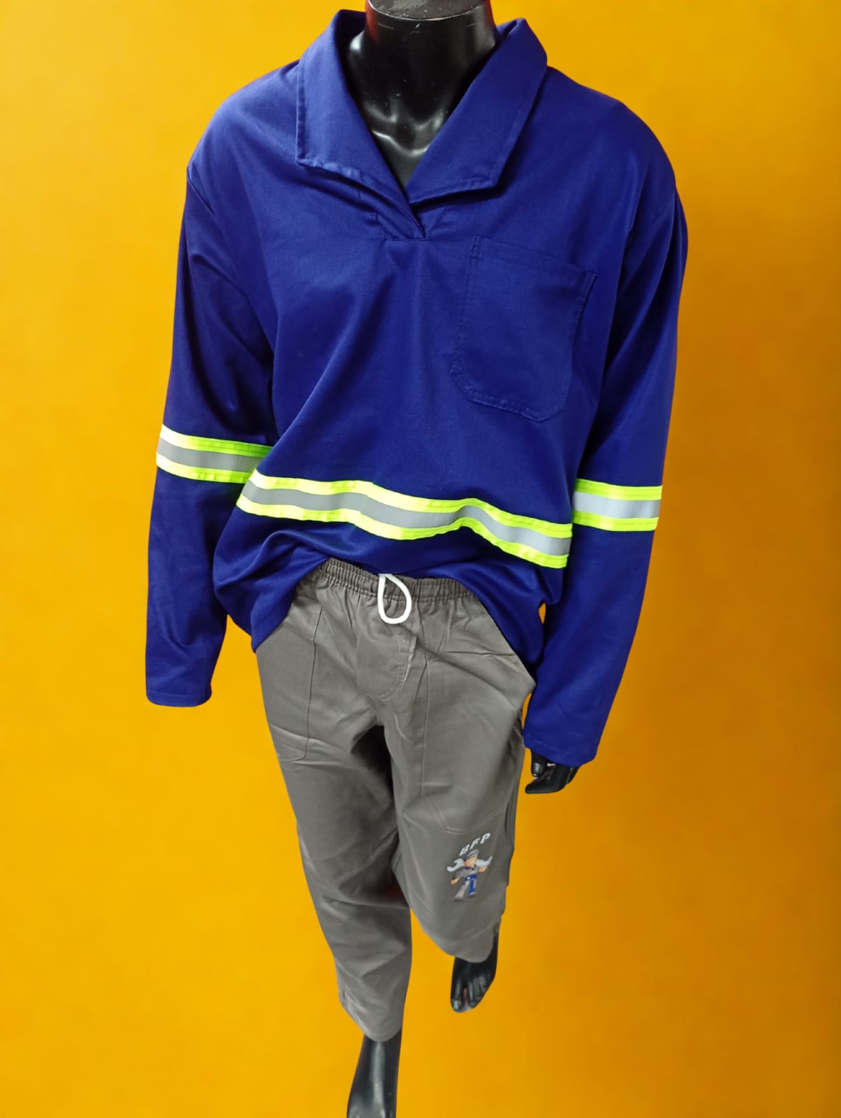 Conjunto manga longa refletiva azul royal